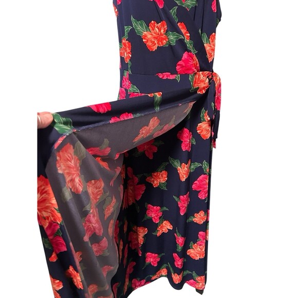 Market Spruce Faux Wrap Maxi Dress Size 1X Multi-Color Floral Vacation Beachy - Picture 2 of 10